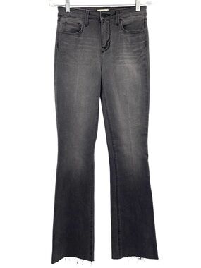 L’AGENCE Sera Bootcut Jeans High Rise Raw Hem Black Wash Grey Women's Size 26